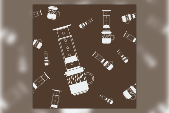 Aeropress Coffee Maker Seamless Pattern