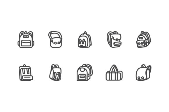 Bag Line Style Icon Set