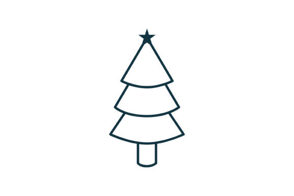 Christmas Icon Tree Line Art Graphics