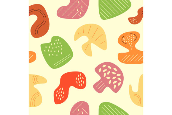 Dried Colorful Mushrooms Pattern Graphics