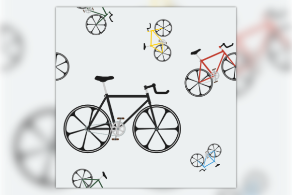Fixed Gear Bicycle Seamless Pattern Graphics
