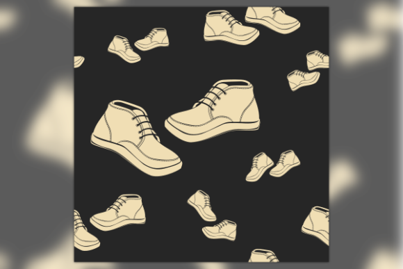 Flat Monochrome Shoes Seamless Pattern Graphics