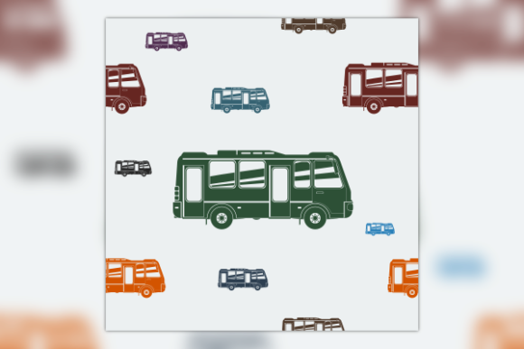 Flat Style Bus Vector Seamless Pattern