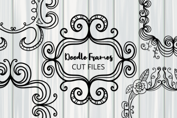 Folk Art Doodle Frame Borders Cut Files