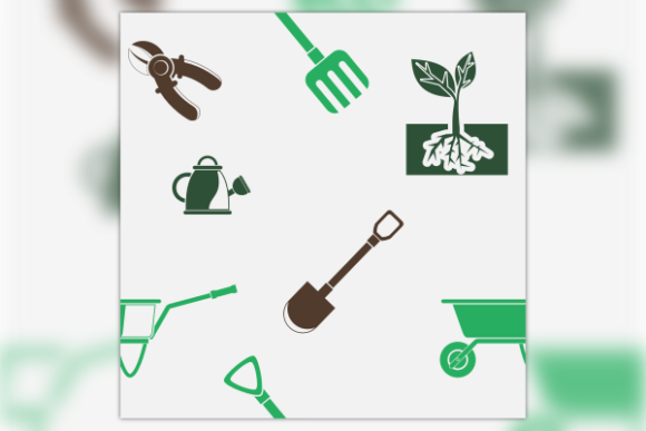 Gardening Icons Seamless Pattern Graphics