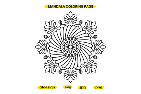 Mandala Coloring Page Design 06 Graphics