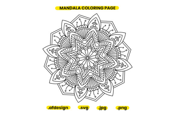 Mandala Coloring Page Design 12 Graphics