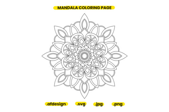 Mandala Coloring Page Design 14: Graphics and Coloring Pages Amp