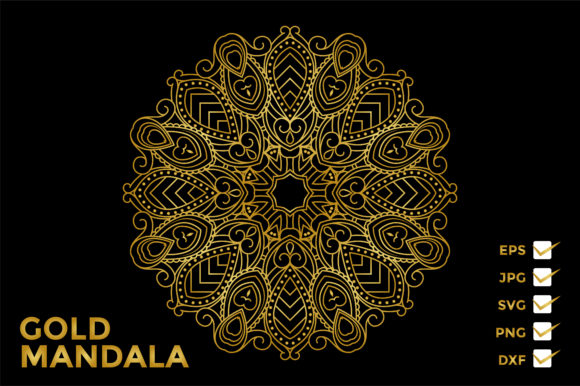Mandala Gold Vector Ornament Graphics and Patterns