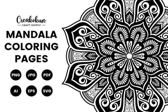 Mandala Illustration - Coloring Pages Graphics