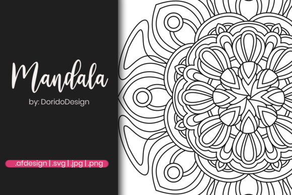Mandala Illustration for Coloring Page Graphics and Coloring Pages Amp