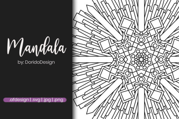 Mandala Sword Illustration for Coloring Graphics and Coloring Pages Amp