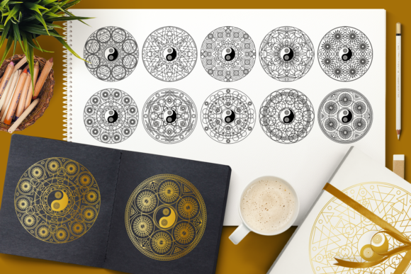 Meditation Mandala Symbols Set: Graphics for Crafts & Content