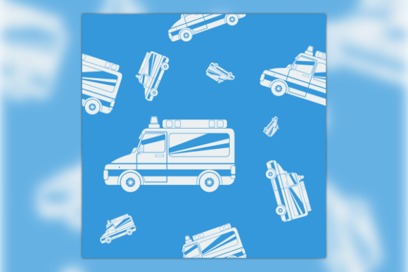Monochrome Ambulance Seamless Pattern