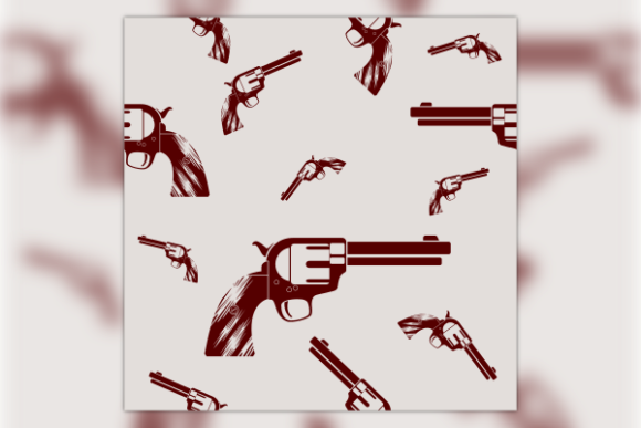 Monochrome Revolver Seamless Pattern: Graphics with Vintage Edge