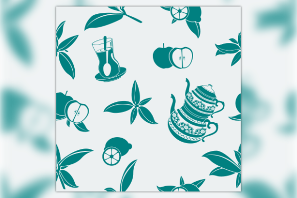 Monochrome Turkish Tea Seamless Pattern
