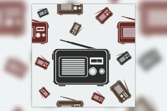 Old Classic Radio Seamless Pattern Graphics