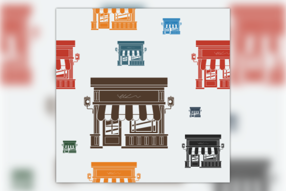 Shop Building Seamless Pattern