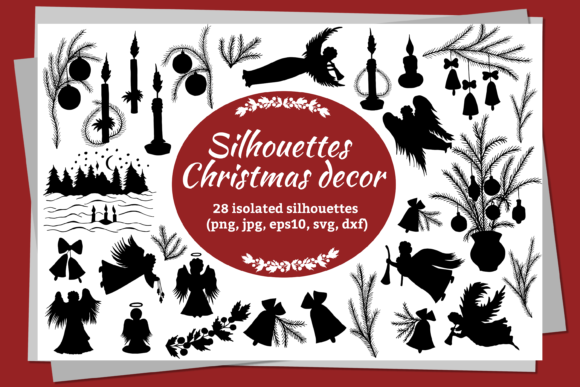 Silhouettes for Christmas and New Year: Graphics and Crafts
