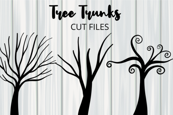Tree Trunk Silhouette Cut Files: Graphics for Crafts