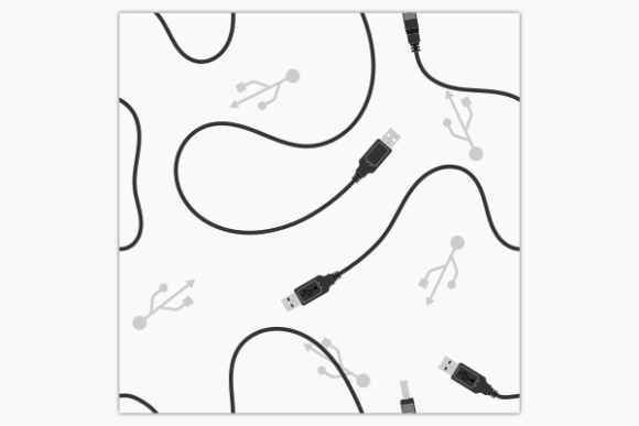 USB Cable Seamless Pattern Graphics
