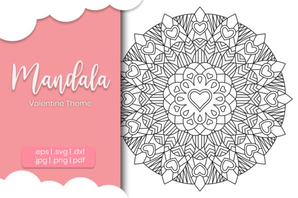 Valentine Mandala Graphic for Coloring