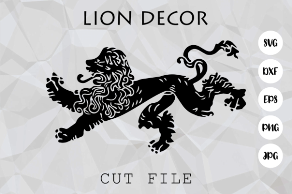 Vintage Lion Ornamental Decor Cut File