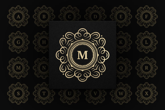 Vintage Monogram Alphabet Letters Graphics and Logos