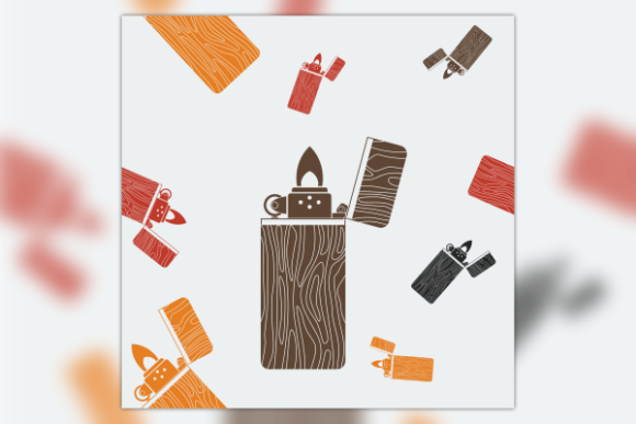 Wooden Lighter Seamless Pattern for Graphics and Patterns